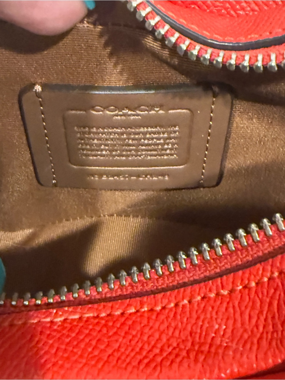 COACH Red Leather Mini Cherry Bag with Green Leaf Charm - Picture 7 of 7